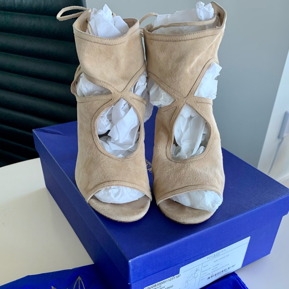 Aquazurra Sexy Thing 105 Suede Sandal